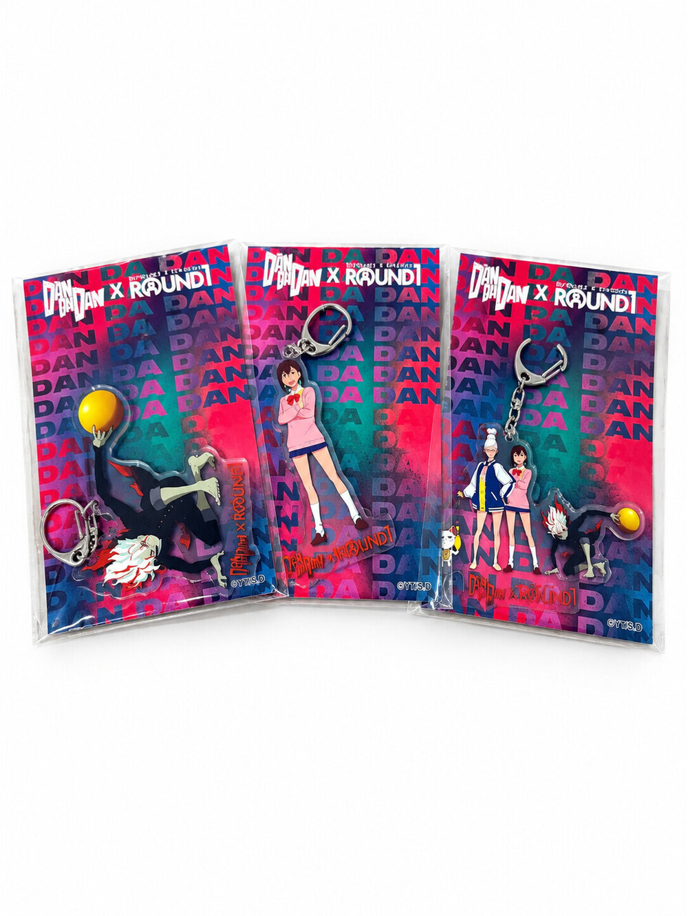 Dandadan x Round1 Acrylic Keychain Lot of 3 Momo Okarun Anime Exclusive NEW